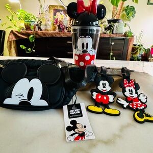Disney Mickey Mouse Black and Red Accessories Set. Brand new bundle set.